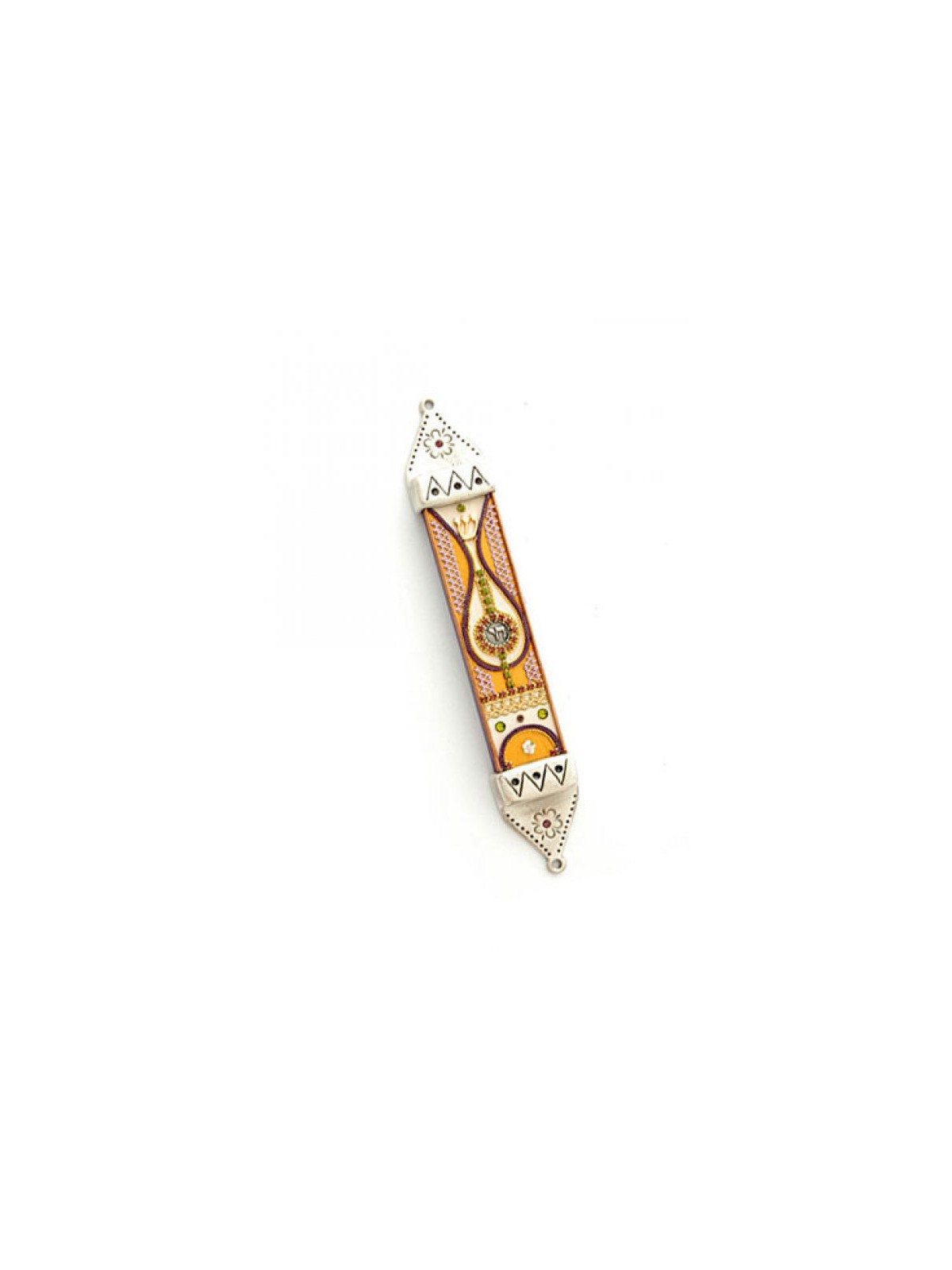 Decorative Pewter Mezuzah by Ester Shahaf | Mezuzah by Esther Shahaf
