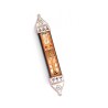 Oriental Design Wood and Pewter Mezuzah ... | Mezuzah by Esther Shahaf