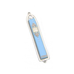 Classic Light Blue Dove Mezuzah by Ester... | Mezuzah by Esther Shahaf