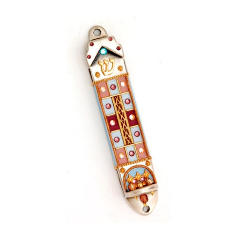 Checkerboard Design Mezuzah by Ester Shahaf | Mezuzah by Esther Shahaf
