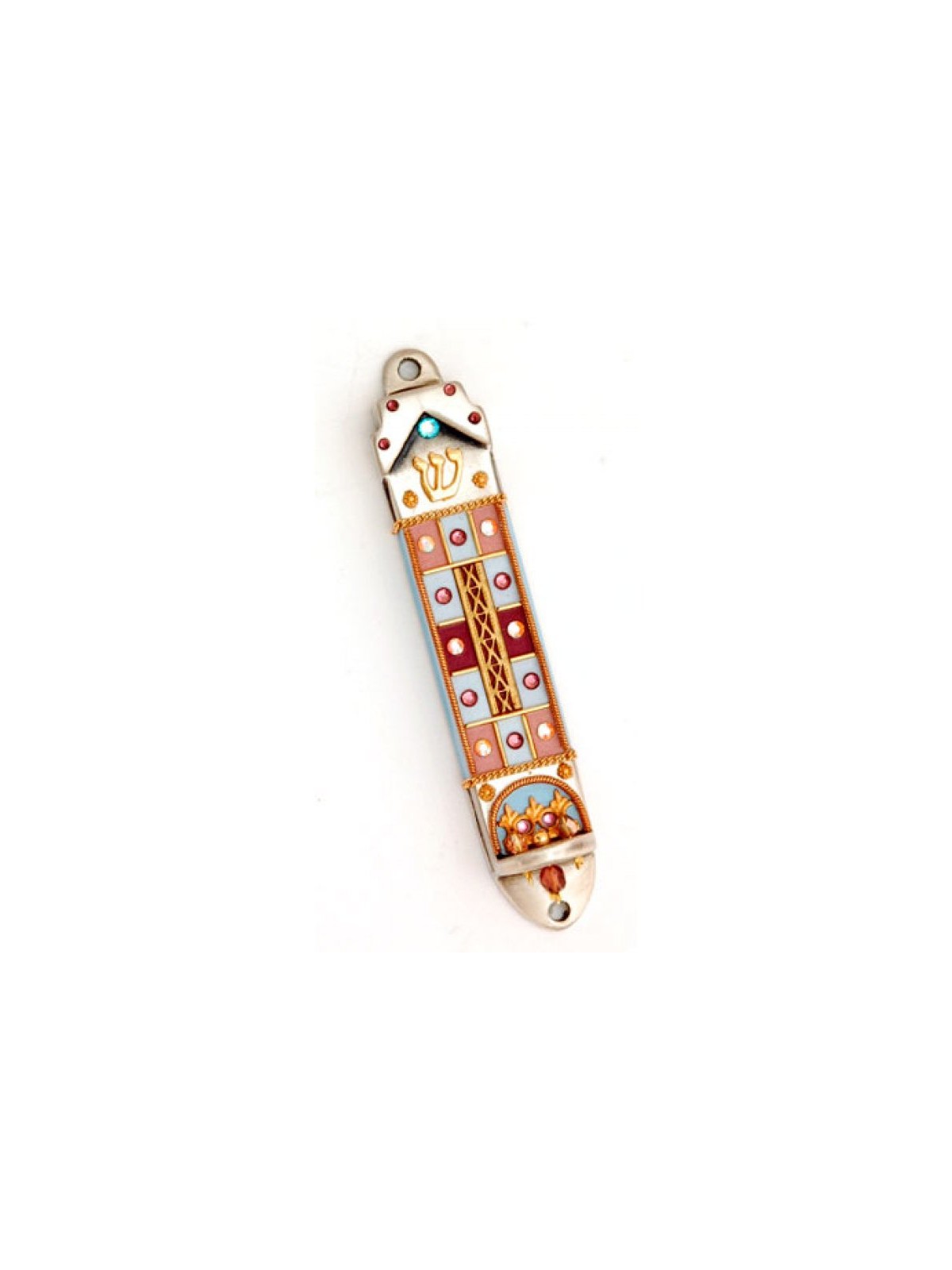 Checkerboard Design Mezuzah by Ester Shahaf | Mezuzah by Esther Shahaf