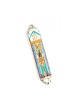 Orange and Blue Decoration Pewter Mezuza... | Mezuzah by Esther Shahaf