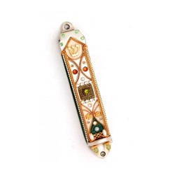 Spring Design Pewter Mezuzah by Ester Sh... | Mezuzah by Esther Shahaf
