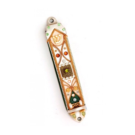 Spring Design Pewter Mezuzah by Ester Sh... | Mezuzah by Esther Shahaf