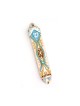 Gold and Turquoise Mezuzah by Ester Shahaf | Mezuzah by Esther Shahaf