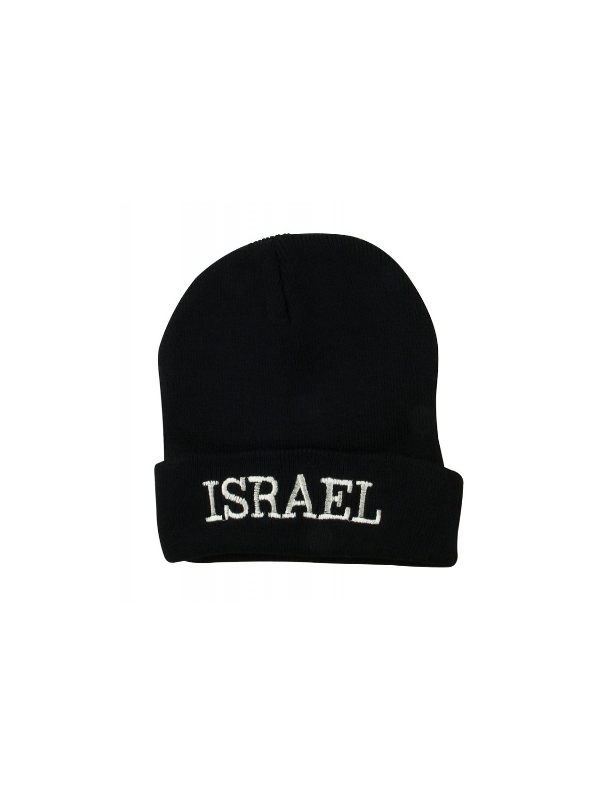 Black Knit Acrylic Cap ISRAEL on the brow | Israeli Caps