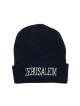 Black Knit Acrylic Cap JERUSALEM on the brow | Israeli Caps