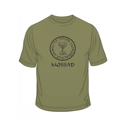 Mossad and Menorah Emblem Short Sleeve T Shirt | Police & Mossad
