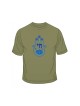 Blue Hamsa Chai Good Luck T Shirt | Jewish T-Shirts