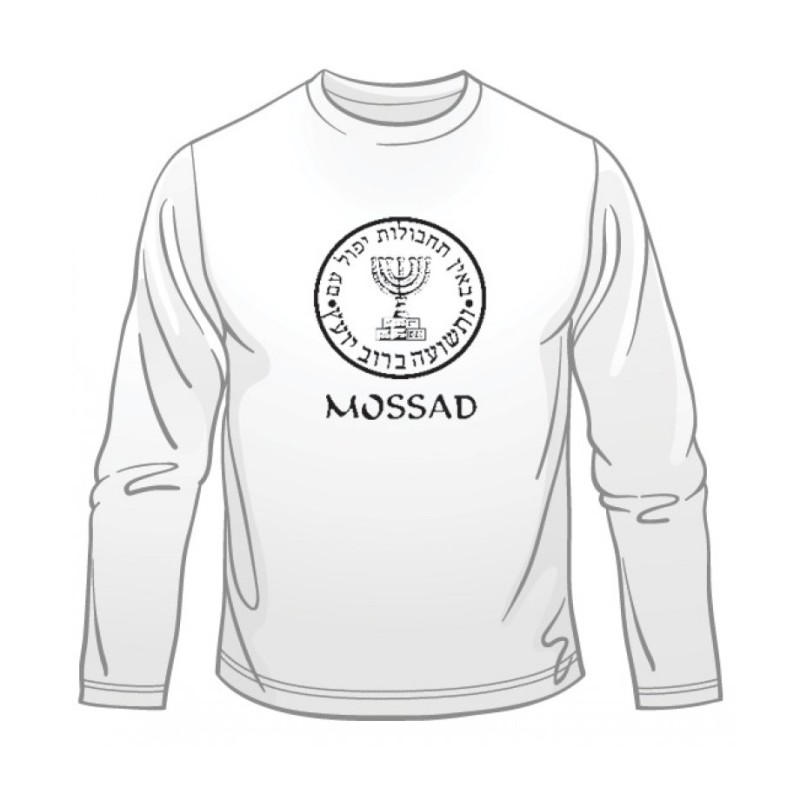T-shirt à manches longues avec emblème du Mossad | Police et Mossad