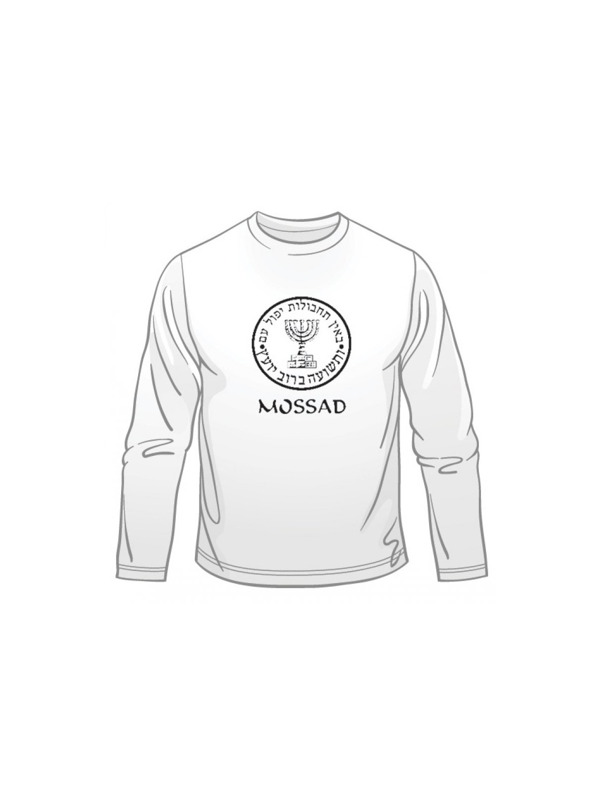 T-shirt à manches longues avec emblème du Mossad | Police et Mossad