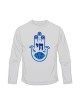 Blue Hamsa Chai Long Sleeve T Shirt | Jewish T-Shirts