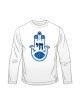 Blue Hamsa Chai Long Sleeve T Shirt | Jewish T-Shirts