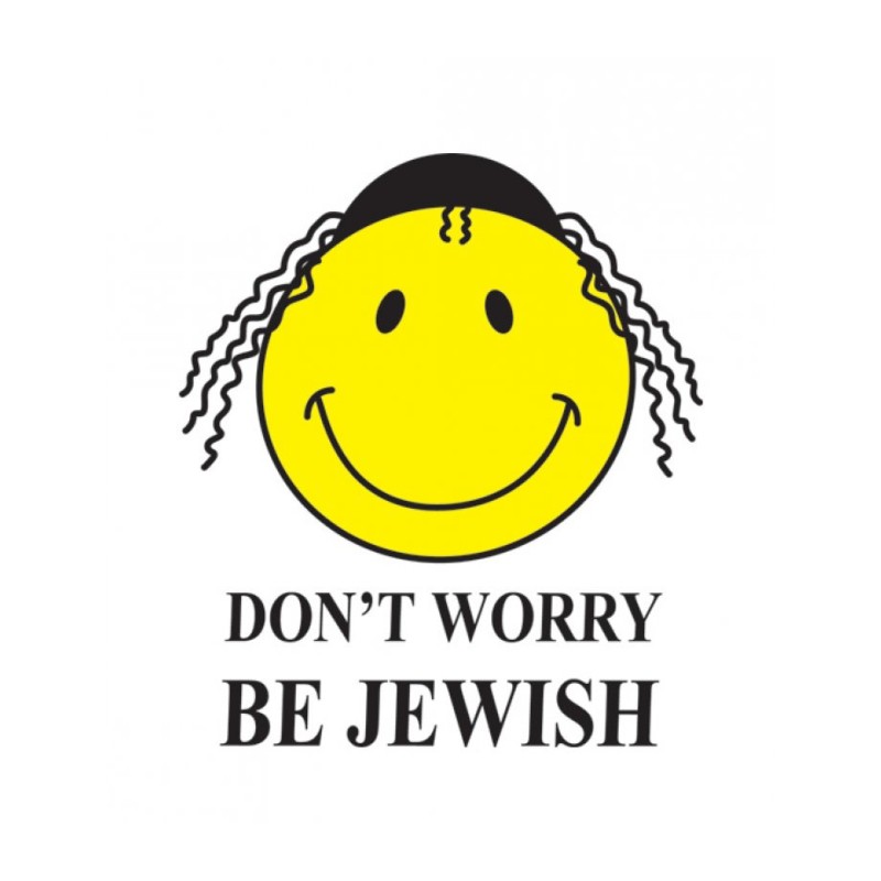 Dont Worry Be Jewish Long Sleeved T Shirt | Jewish T-Shirts