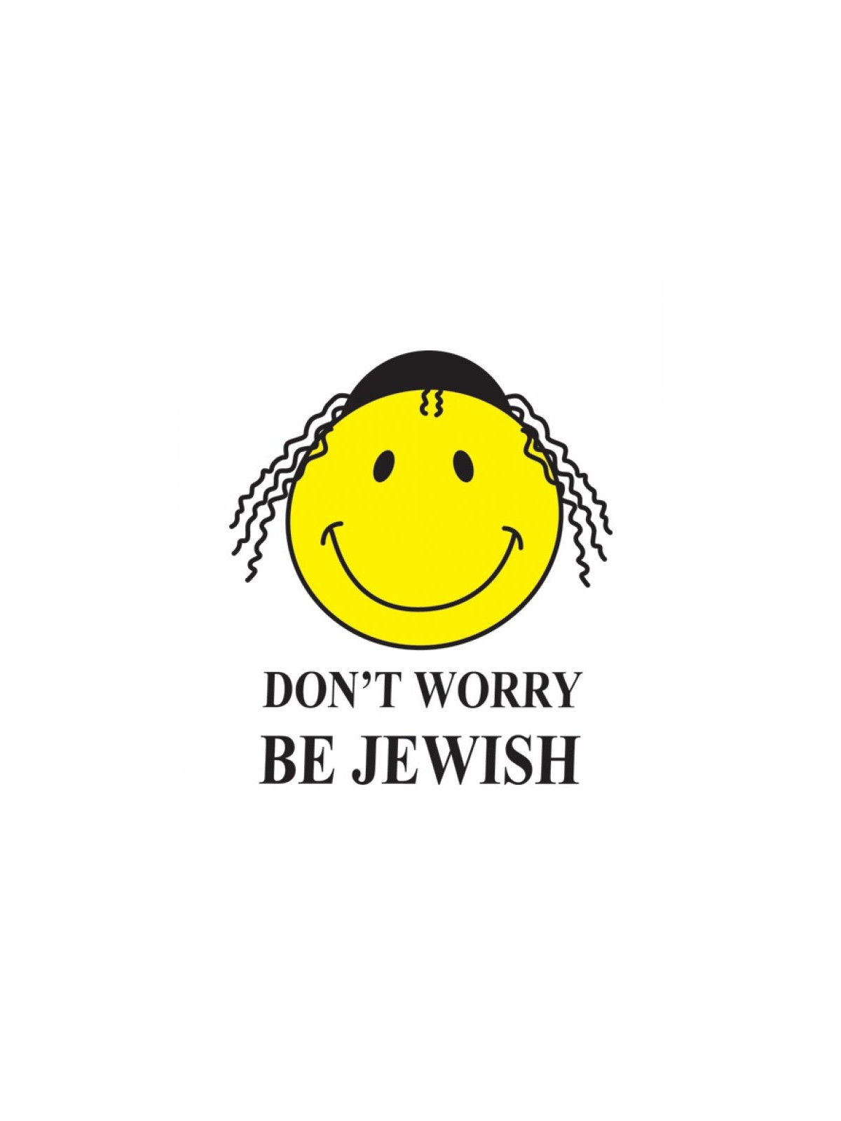 Dont Worry Be Jewish Long Sleeved T Shirt | Jewish T-Shirts
