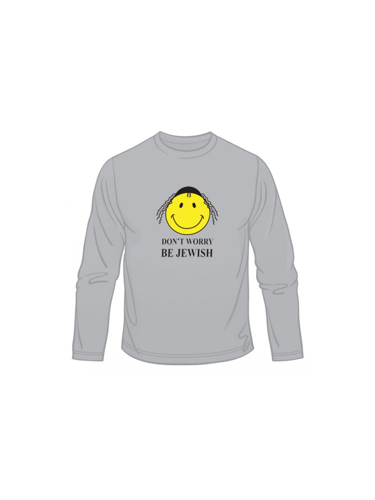 Dont Worry Be Jewish Long Sleeved T Shirt | Jewish T-Shirts