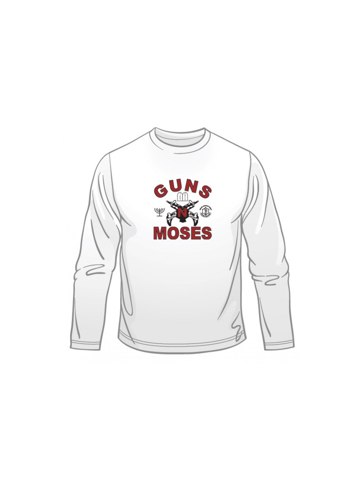 Guns n Moses Long Sleeved T Shirt | Jewish T-Shirts