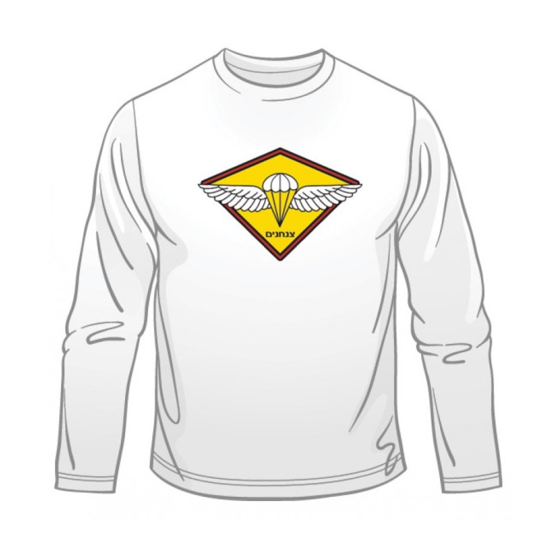 T-shirt à manches longues avec emblème de parachutiste de Tsahal | T-shirts armée israélienne