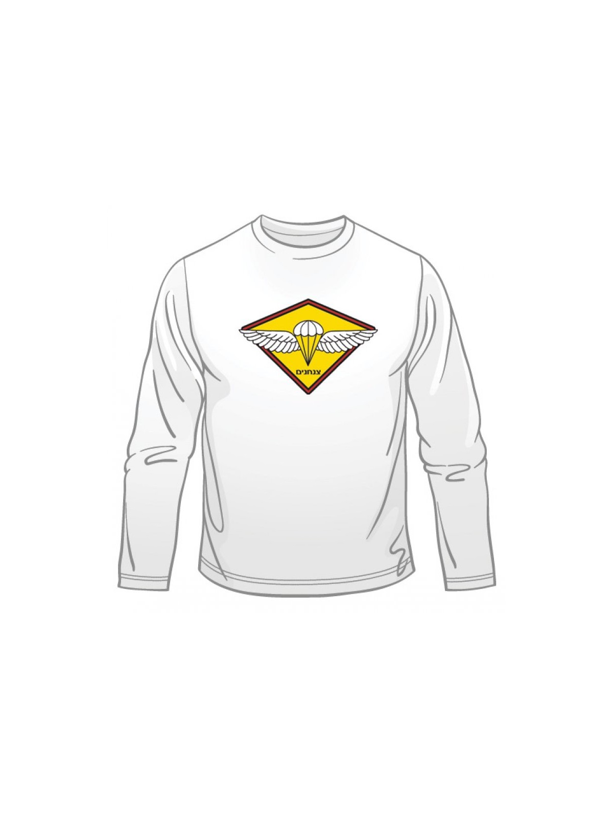 IDF Paratrooper Emblem Long Sleeved T Shirt | Israeli Army T-Shirts