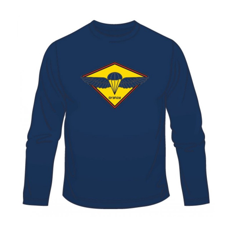 T-shirt à manches longues avec emblème de parachutiste de Tsahal | T-shirts armée israélienne