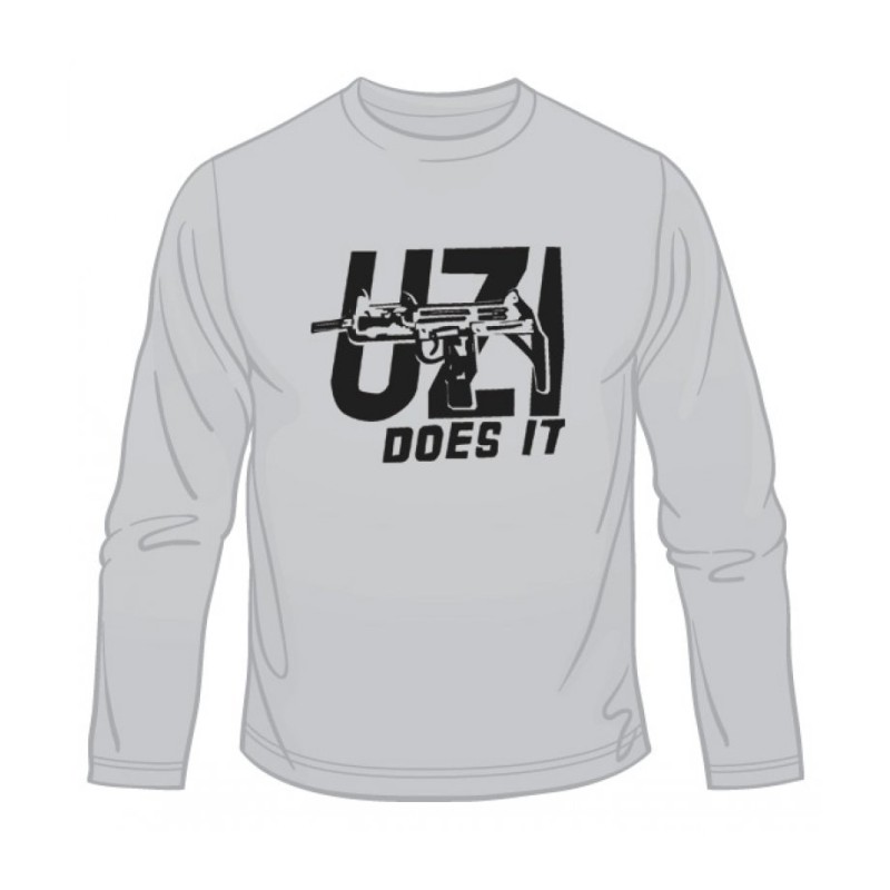 Uzi Does It Long Sleeved T Shirt | Israeli Army T-Shirts
