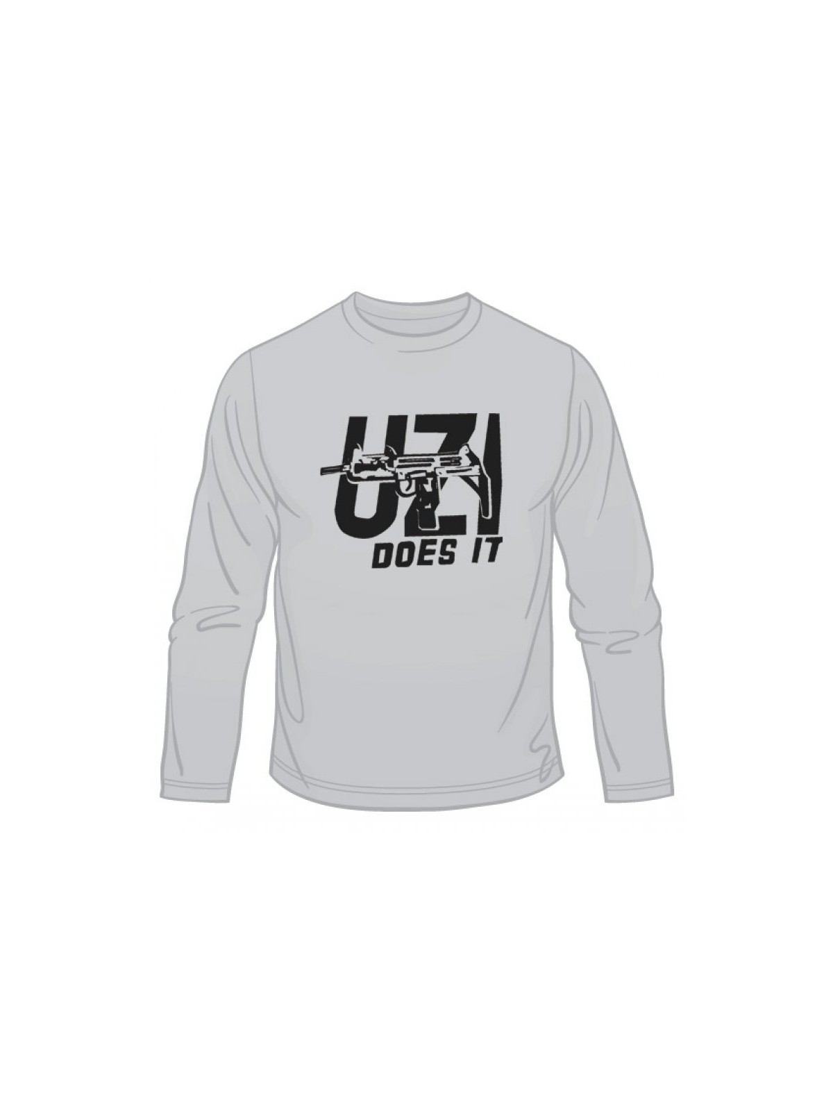 Uzi Does It Long Sleeved T Shirt | Israeli Army T-Shirts