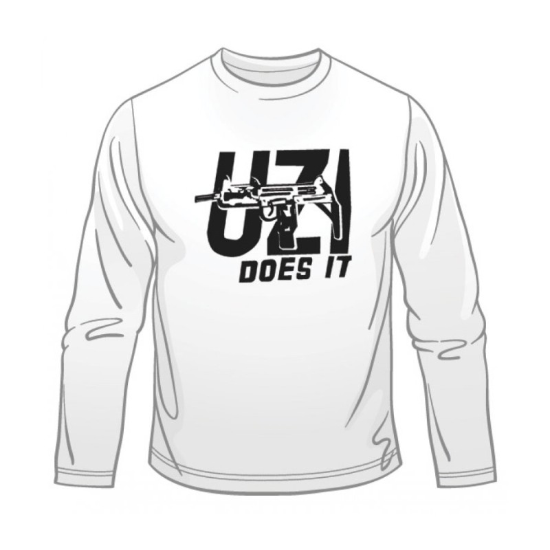 Uzi Does It Long Sleeved T Shirt | Israeli Army T-Shirts