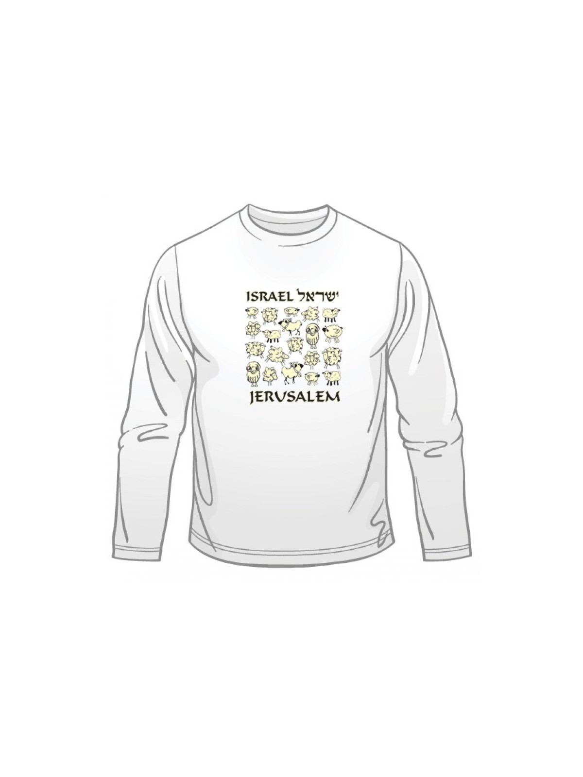 Israel Sheep Long Sleeved T Shirt | Israel T-Shirts