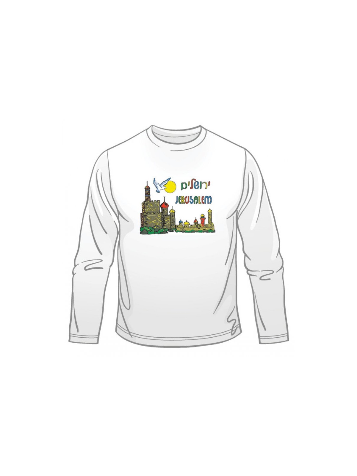 Dove of Peace Jerusalem Long Sleeved T Shirt | Israel T-Shirts