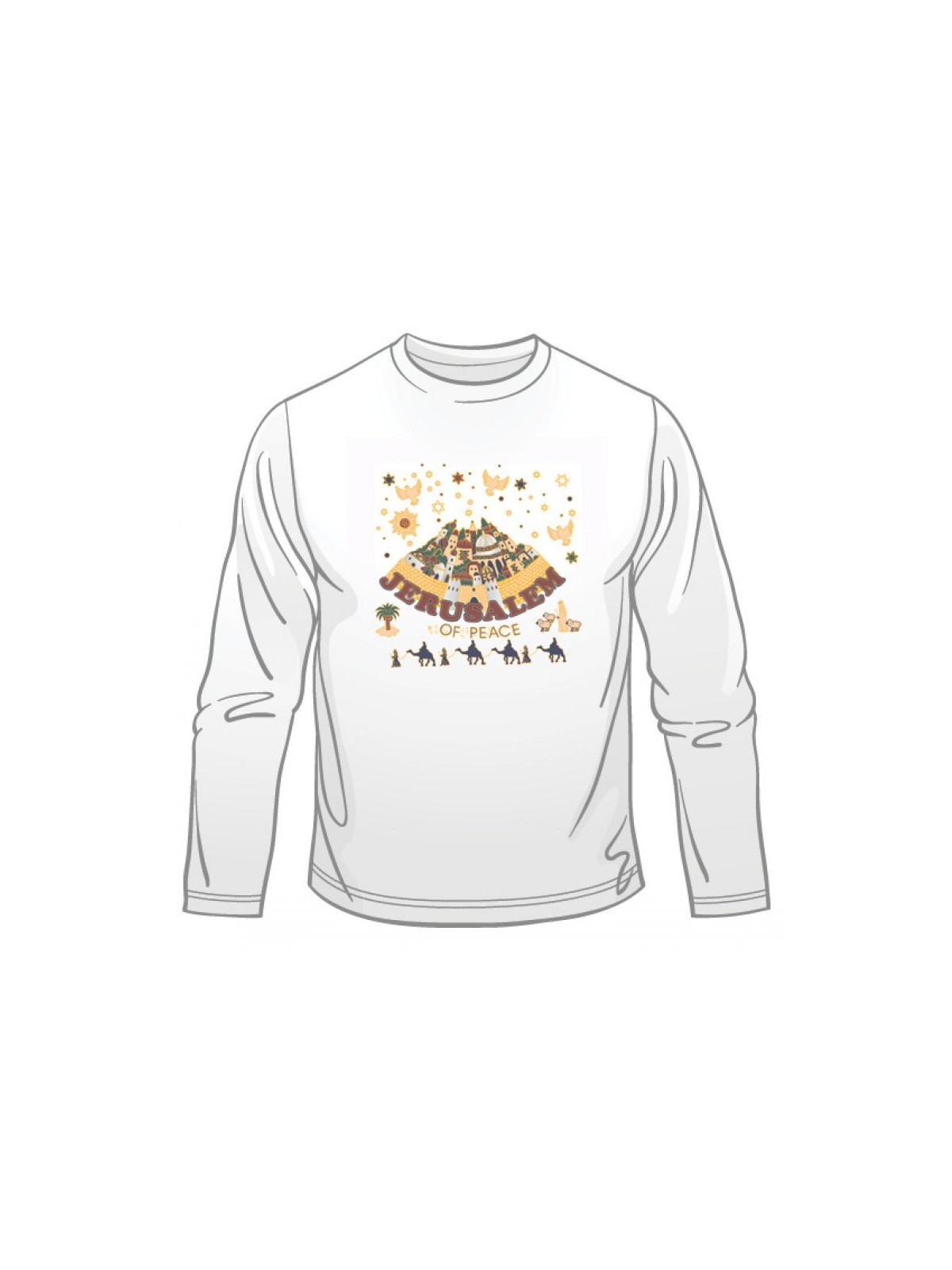 Jerusalem of Peace Long Sleeved T Shirt | Israel T-Shirts
