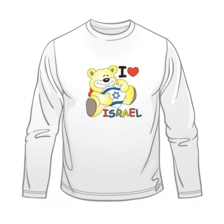 אני אוהב ישראל טדי חולצה עם שרוולים ארוכים | חולצות ישראל