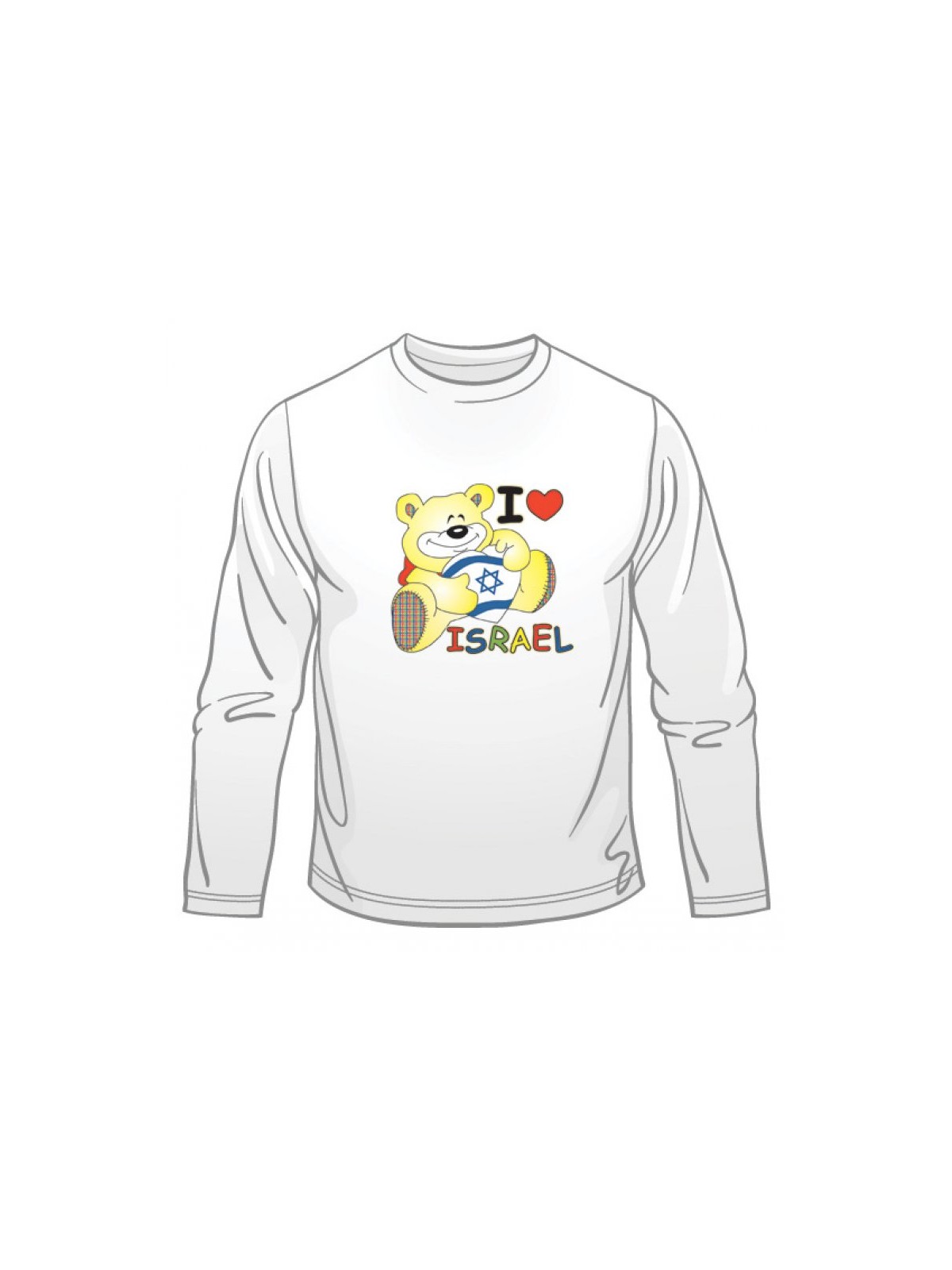 I Love Israel Teddy Long Sleeved T Shirt | Israel T-Shirts