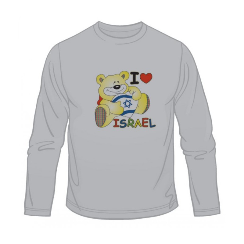 אני אוהב ישראל טדי חולצה עם שרוולים ארוכים | חולצות ישראל