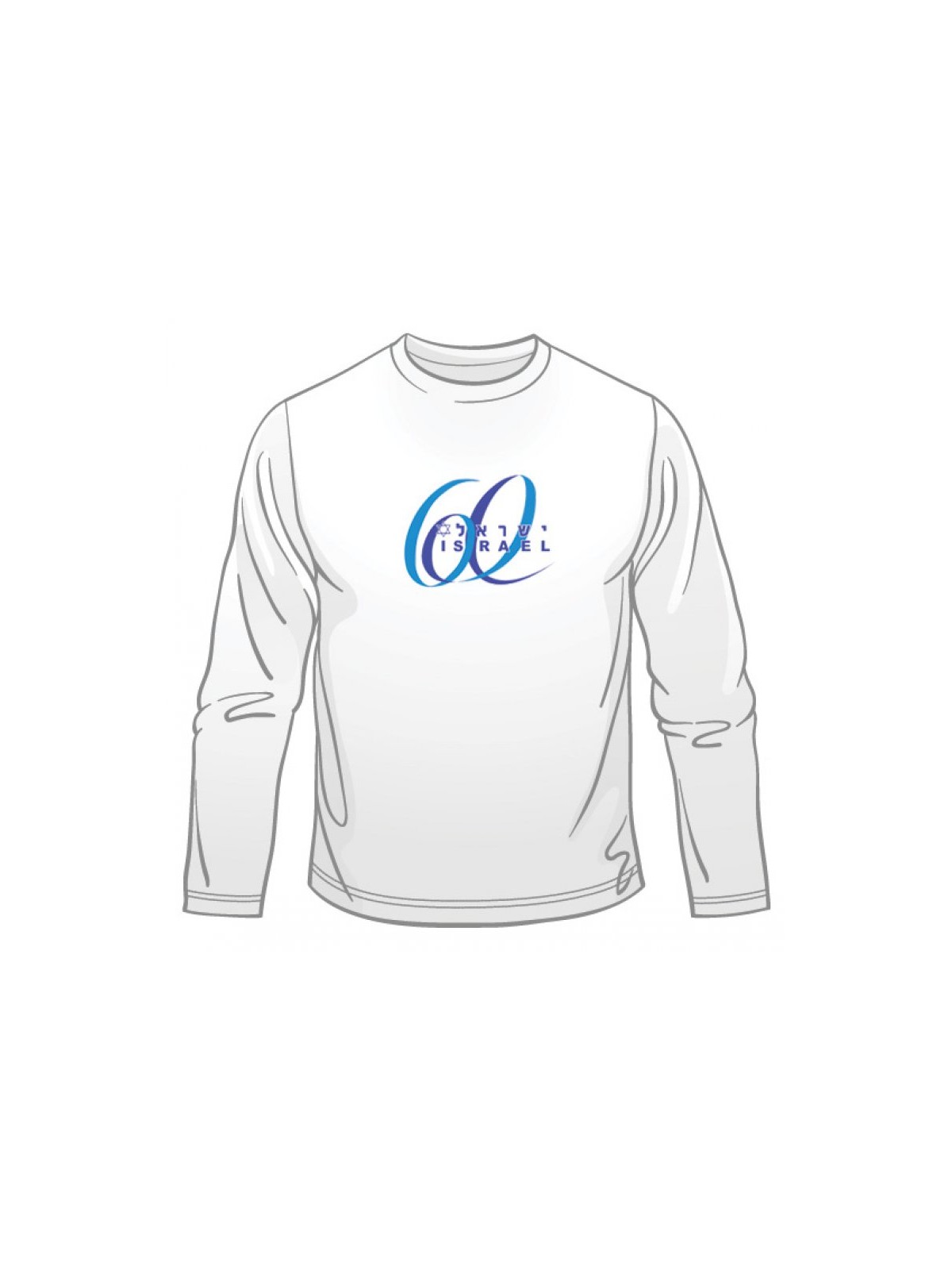 Israel 60 Anniversary Long Sleeved T Shirt | Israel T-Shirts