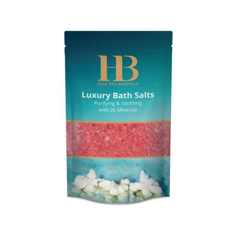 HB Luxury Bath Salts with 26 Dead Sea Minerals Rose Aroma | Spa