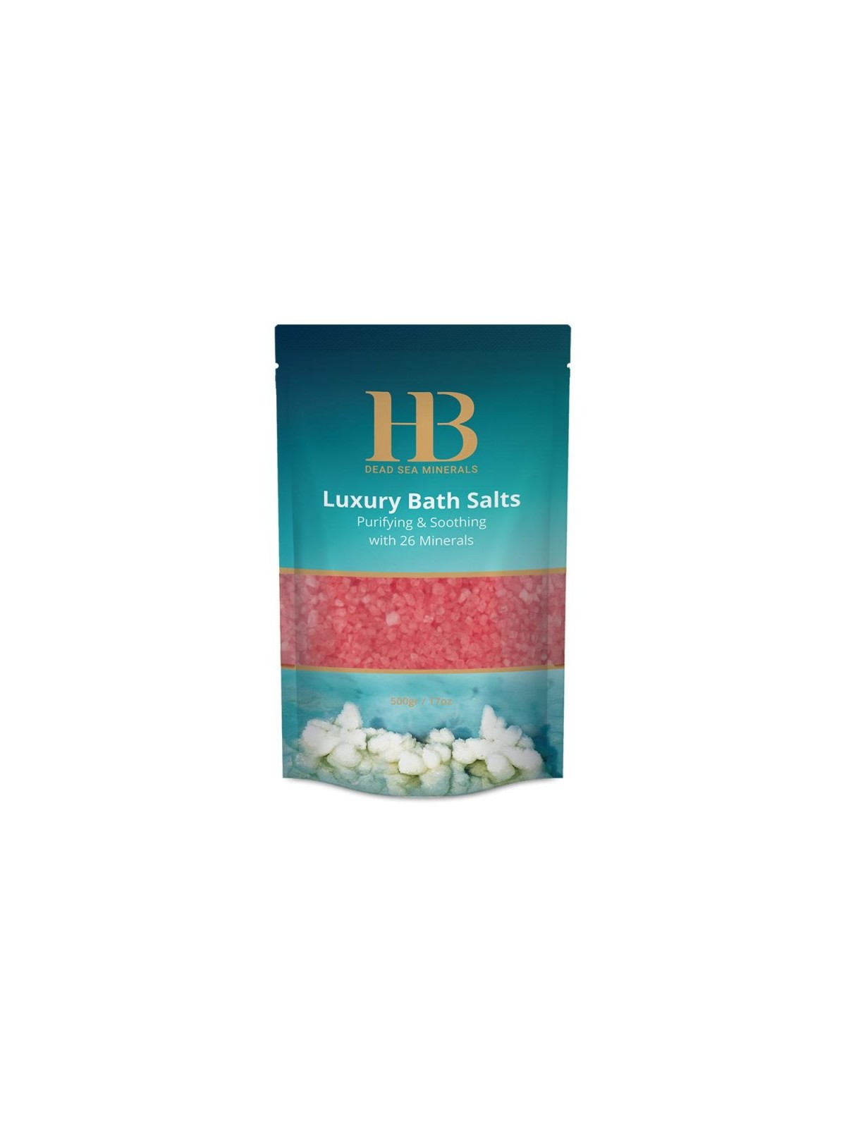 HB Luxury Bath Salts with 26 Dead Sea Minerals Rose Aroma | Spa