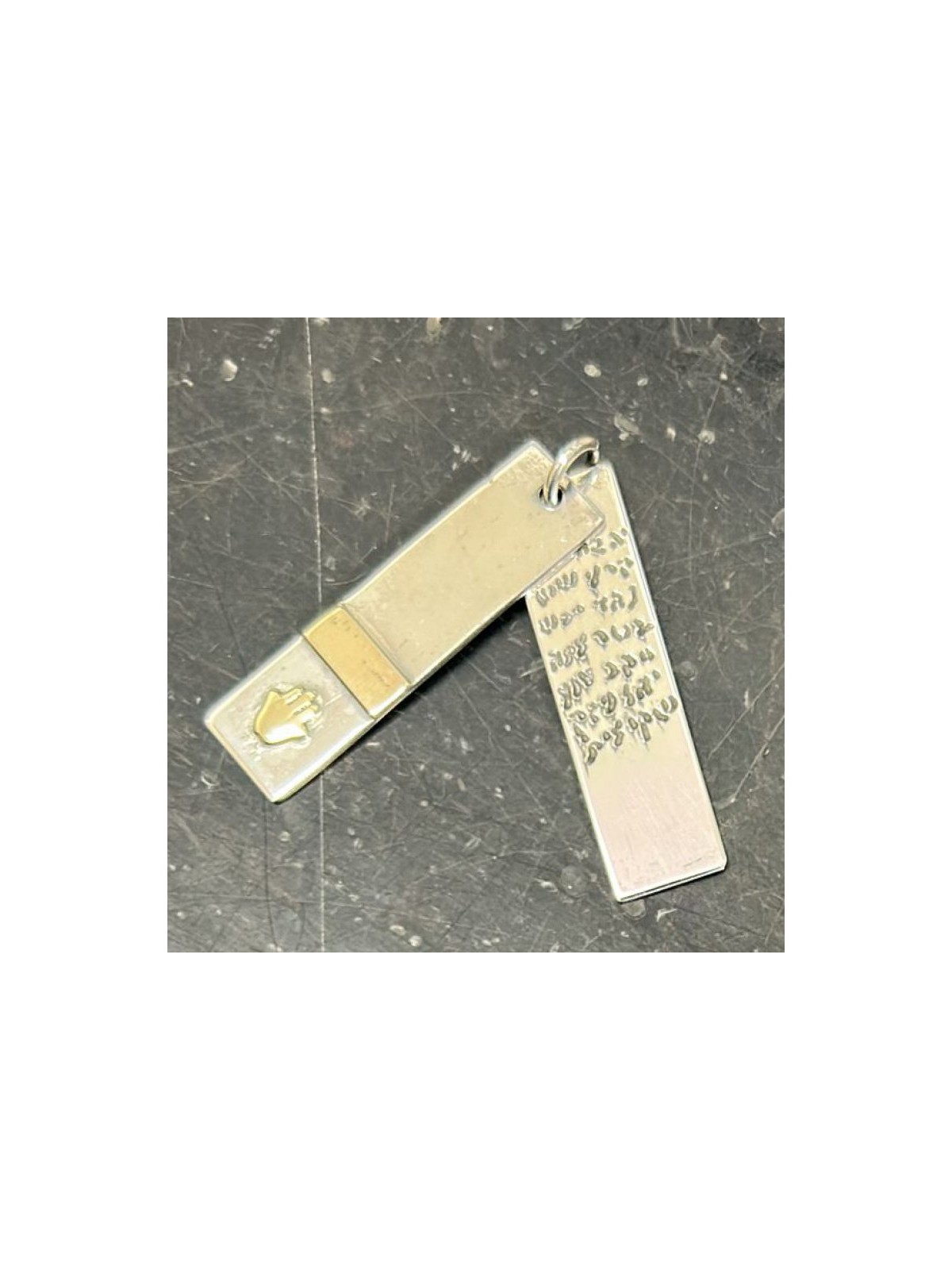 Silver and 14K Gold Hamsa Pendant with Bl... | Jewish Gift from Israel