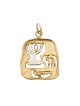 Gold Filled Two Tone Menorah Chai Pendant | Jewish Gift from Israel