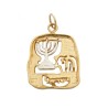 Gold Filled Two Tone Menorah Chai Pendant | Jewish Gift from Israel