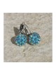 Turquoise Color Flower Earrings by Edita | Earrings by Edita Jewelry