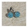 Turquoise Color Flower Earrings by Edita | Earrings by Edita Jewelry