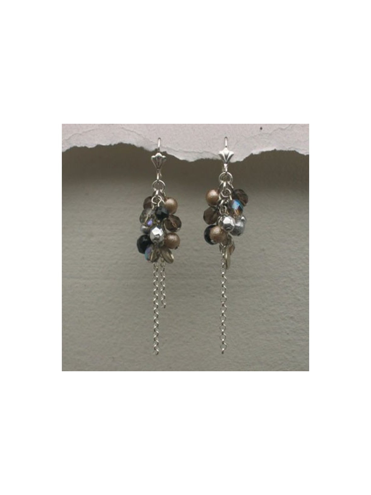 Elegant Silver Gray Cluster Earrings by... | Earrings by Edita Jewelry