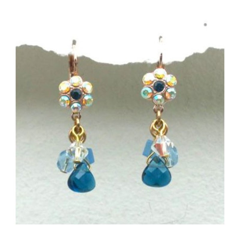 Boucles d'oreilles en grappe de gouttes de pluie bleues par Edita | Boucles d'oreilles par Edita Jewelry