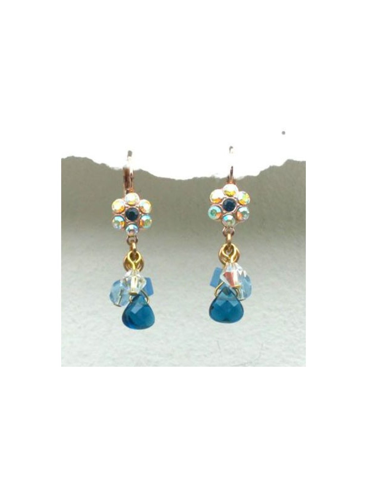Blue Raindrop Cluster Earrings by Edita | Earrings by Edita Jewelry