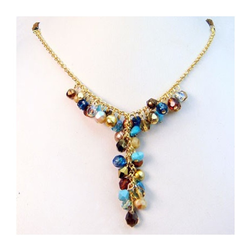 Turquoise Waterfall Necklace by Edita | Necklaces by Edita Jewelry