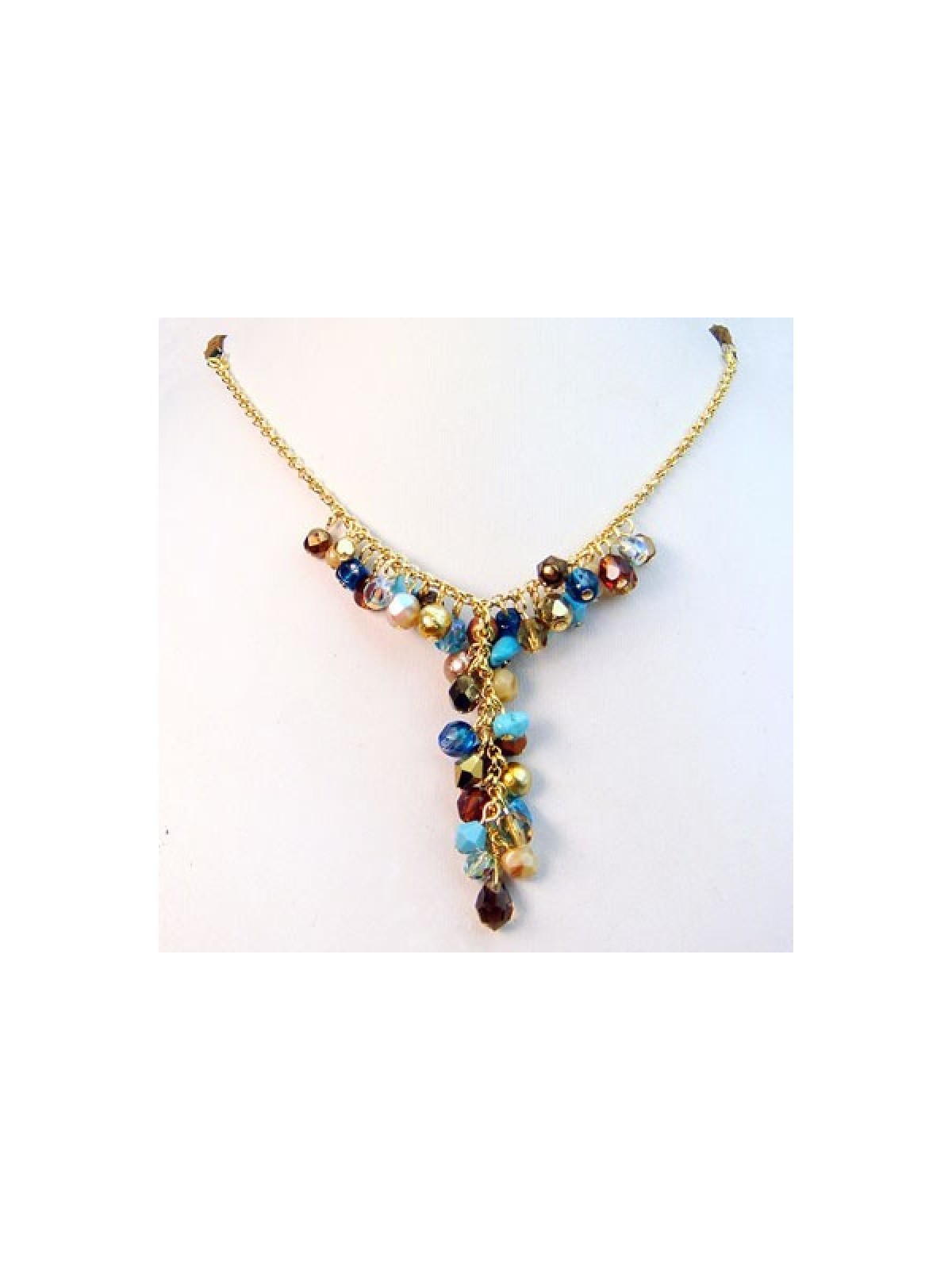 Turquoise Waterfall Necklace by Edita | Necklaces by Edita Jewelry