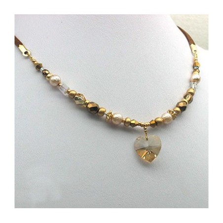 Champagne Heart Necklace by Edita | Necklaces by Edita Jewelry