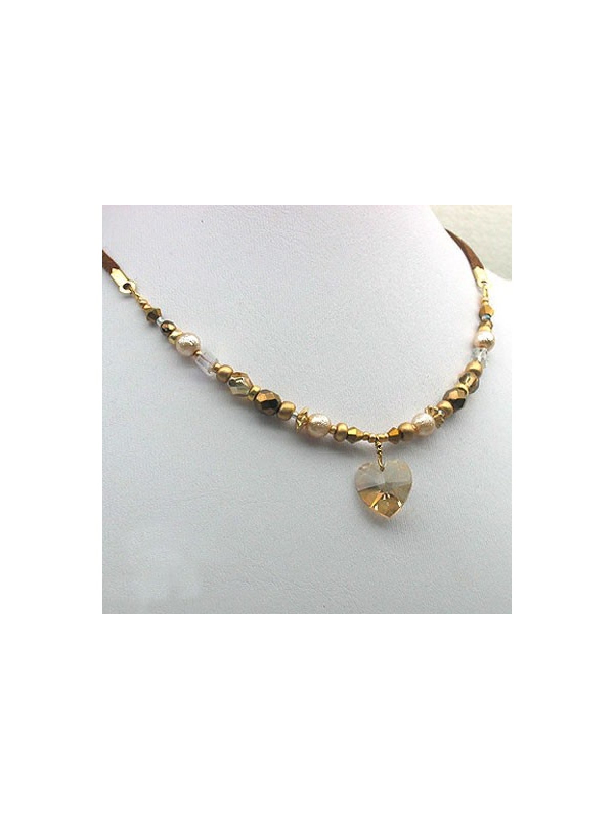 Champagne Heart Necklace by Edita | Necklaces by Edita Jewelry