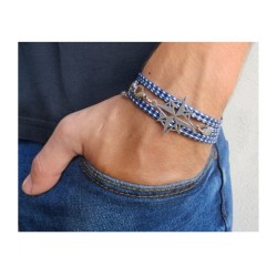 Compass Design Blue White Rope Wrap Bracele... | *Overstock & Specials