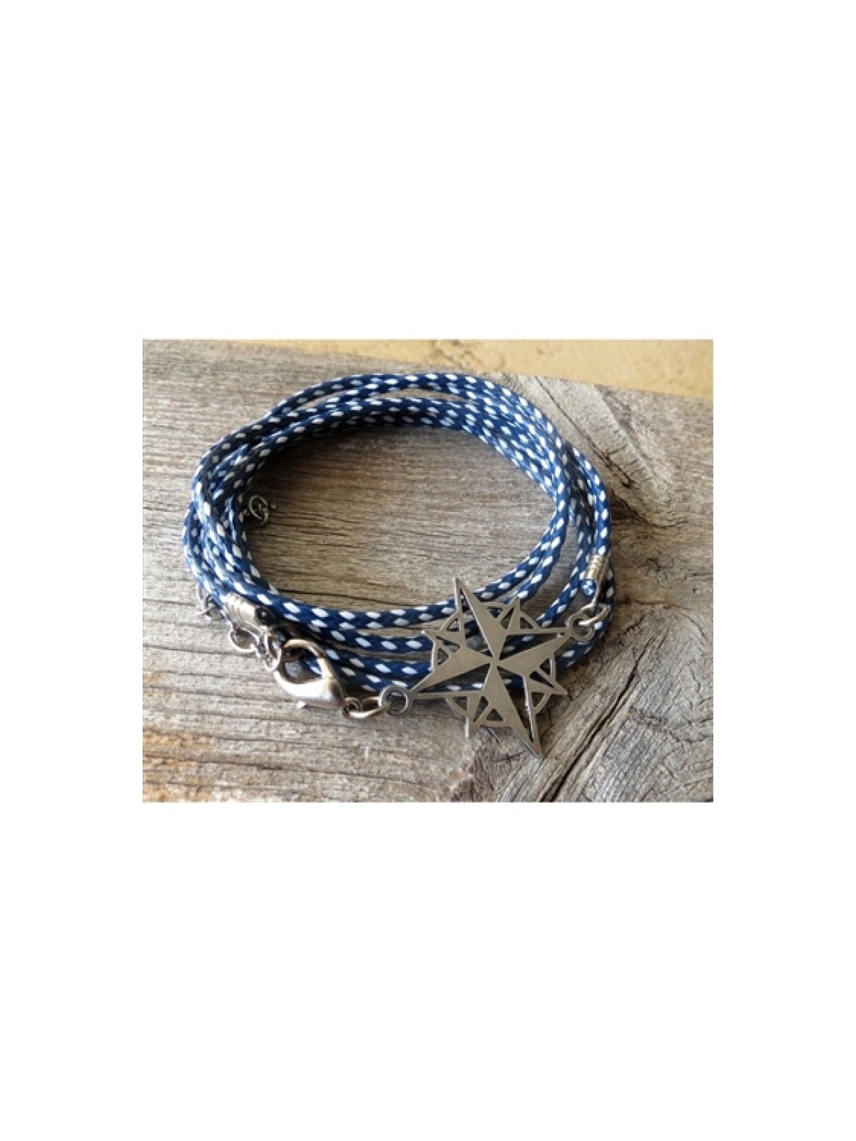 Compass Design Blue White Rope Wrap Bracele... | *Overstock & Specials